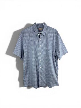 Faherty Short-Sleeve Movement Shirt Gray XL Travel Resortwear Stretch Soft